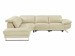 Discount Vente-unique Sofá rinconera izquierda PUNO II con función de reclinación eléctrica en piel de vacuno Beige