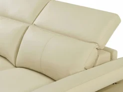 Discount Vente-unique Sofá rinconera izquierda PUNO II con función de reclinación eléctrica en piel de vacuno Beige