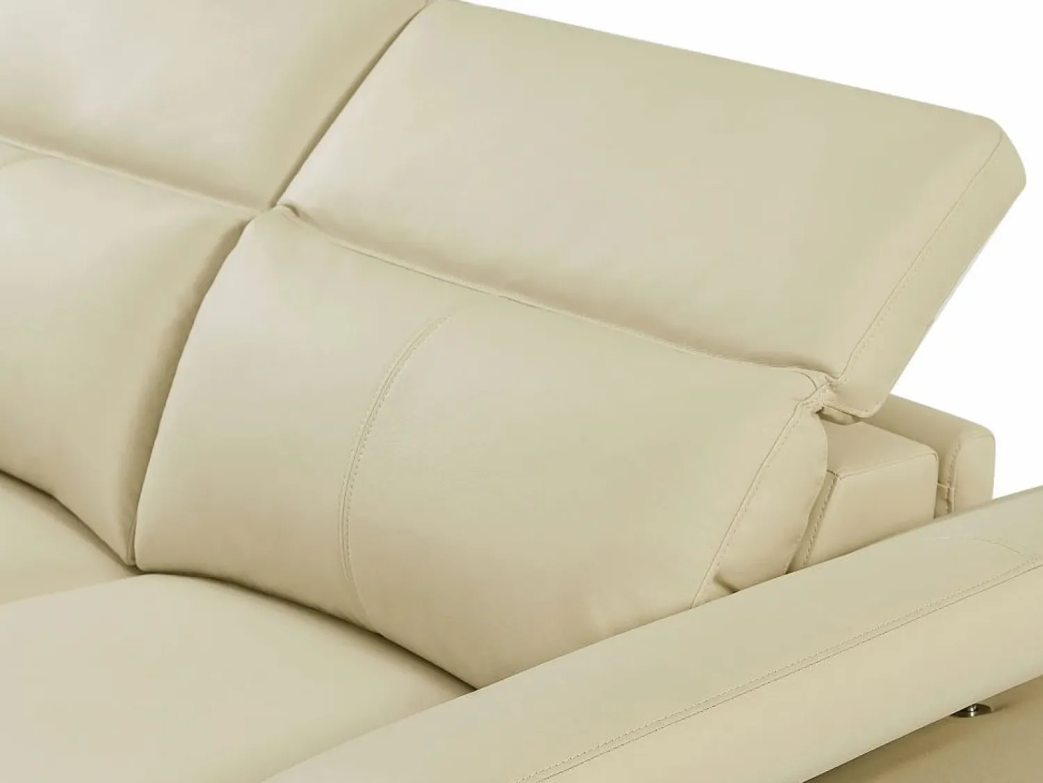 Discount Vente-unique Sofá rinconera izquierda PUNO II con función de reclinación eléctrica en piel de vacuno Beige