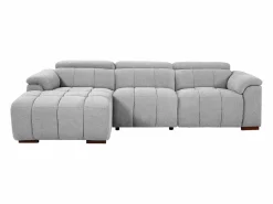 Sale Vente-unique Sofá rinconera izquierda relax eléctrico de tela efecto acolchado MOLPICA Gris claro