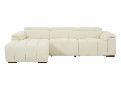 Vente-unique Sofá rinconera izquierda relax eléctrico de tela efecto acolchado MOLPICA