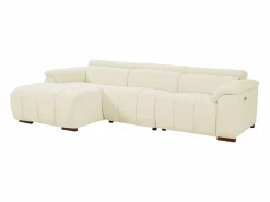 Vente-unique Sofá rinconera izquierda relax eléctrico de tela efecto acolchado MOLPICA