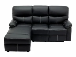 Sale Vente-unique Sofá rinconera izquierda relax de piel sintética de color CANBY Negro