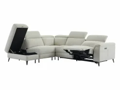 Vente-unique Sofá rinconera izquierda relax eléctrico de tela MAKORO