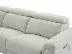 Vente-unique Sofá rinconera izquierda relax eléctrico de tela MAKORO