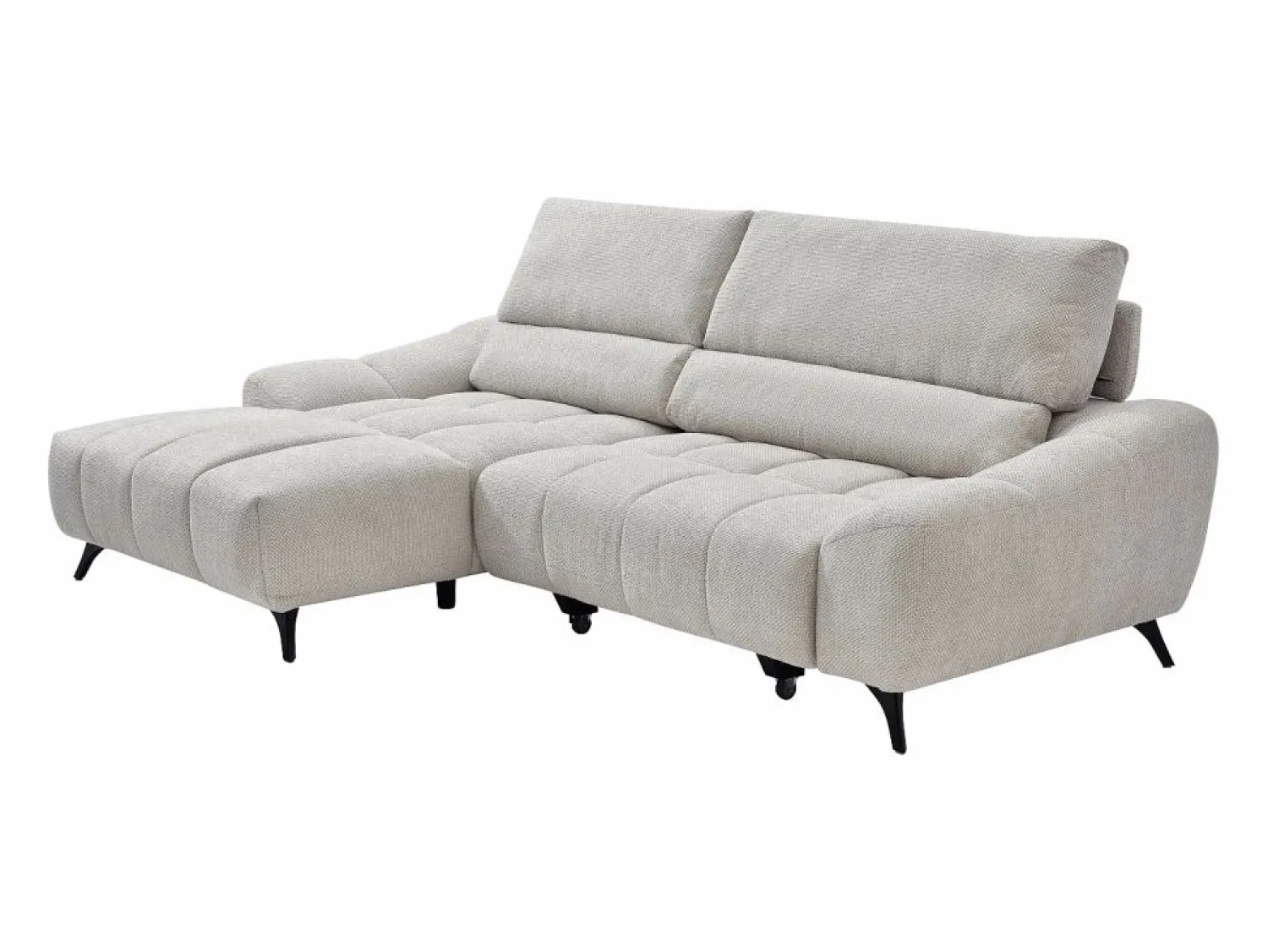 Vente-unique Sofá rinconera izquierda relax con asiento deslizante en tela ELOSIA