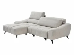 Vente-unique Sofá rinconera izquierda relax con asiento deslizante en tela ELOSIA