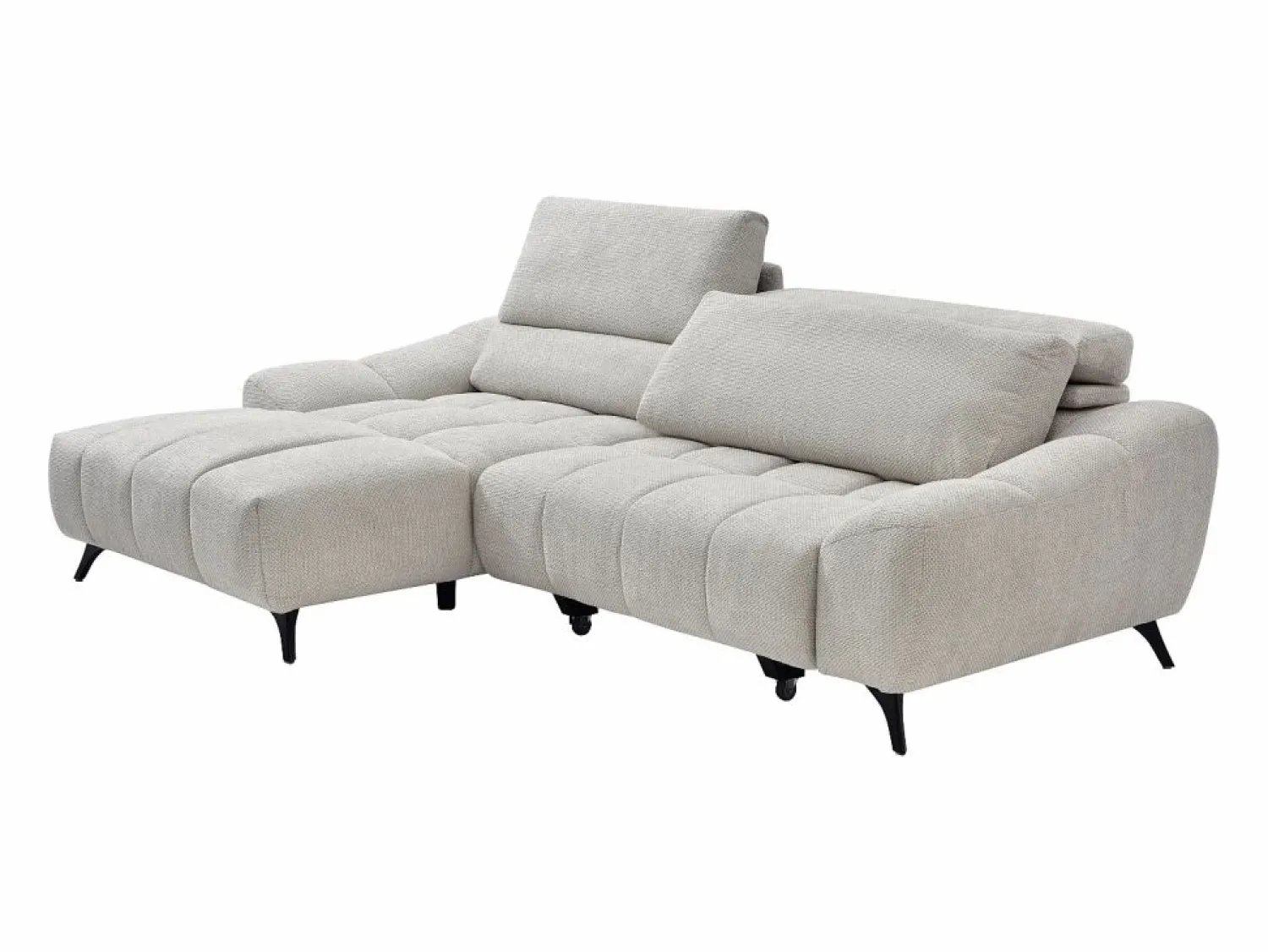 Vente-unique Sofá rinconera izquierda relax con asiento deslizante en tela ELOSIA