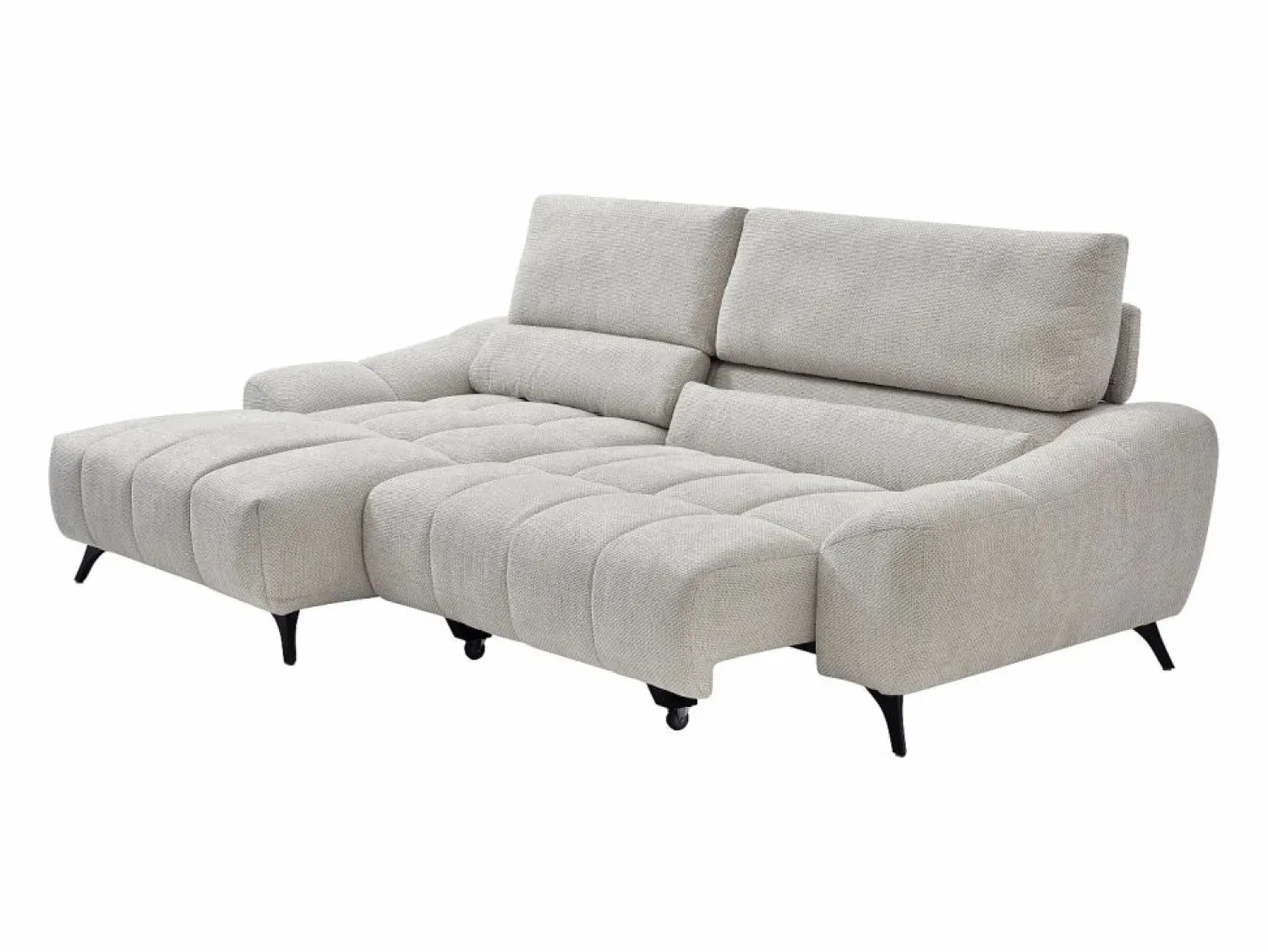 Vente-unique Sofá rinconera izquierda relax con asiento deslizante en tela ELOSIA