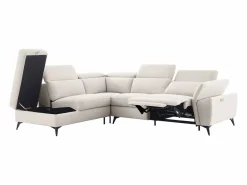Discount Vente-unique Sofá rinconera izquierda relax eléctrico en tejadas jaspeadas CADILO Beige
