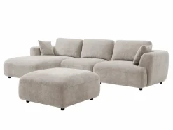 Outlet Sofá rinconera izquierda y puf en tejido TINDRALO Sofá Modular