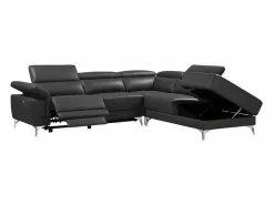 Online LINEA SOFA Sofá rinconera ángulo dcho eléctrico piel gris PASCALINE Gris antracita