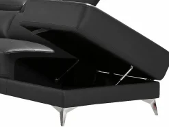 Online LINEA SOFA Sofá rinconera ángulo dcho eléctrico piel gris PASCALINE Gris antracita