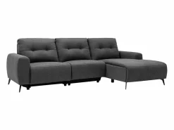 Vente-unique Sofá rinconera (ángulo derecho) relax eléctrico de tela capitoné NERUDA