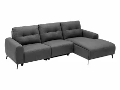 Vente-unique Sofá rinconera (ángulo derecho) relax eléctrico de tela capitoné NERUDA