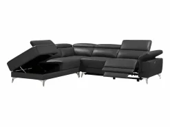 Discount Sofá rinconera ángulo izdo eléctrico piel gris PASCALINE Sofá De Piel|Sofá Relax