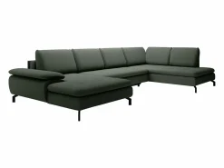 Discount Sofá rinconera panorámico derecho en tela texturizada ARCHIBALD Sofá Xxl
