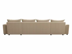 Discount Vente-unique Sofá rinconera panorámico de tela NESSARO Beige