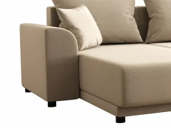 Discount Vente-unique Sofá rinconera panorámico de tela NESSARO Beige