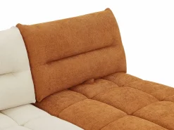 Vente-unique Sofá rinconera panorámico modular y puf con respaldo avanzar-retroceder beige y terracota APOLIU