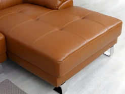 LINEA SOFA Sofá rinconera piel caramelo ángulo izquierdo EXCELSIOR II Camel
