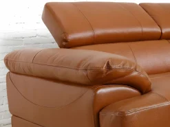 LINEA SOFA Sofá rinconera piel caramelo ángulo izquierdo EXCELSIOR II Camel