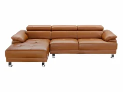 LINEA SOFA Sofá rinconera piel caramelo ángulo izquierdo EXCELSIOR II Camel