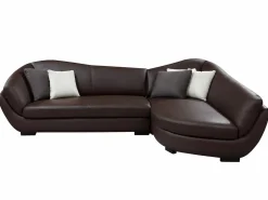 Sale Vente-unique Sofá rinconera piel de búfalo de 5 plazas - Marrón - Ángulo derecho. CAIPI Marru00f3n chocolate
