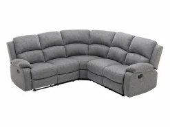 Vente-unique Sofá rinconera reclinable de tela claro estilo clásico atemporal RIETI