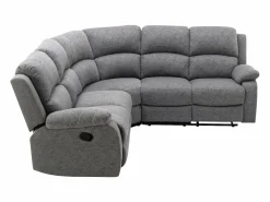 Vente-unique Sofá rinconera reclinable de tela claro estilo clásico atemporal RIETI