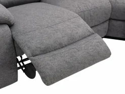 Vente-unique Sofá rinconera reclinable de tela claro estilo clásico atemporal RIETI