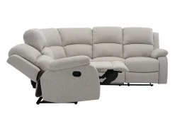 Discount Vente-unique Sofá rinconera reclinable de tela jaspeado color RIETI Beige