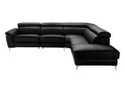 Clearance Vente-unique Sofá rinconera relax de piel ángulo derecho SITIA Negro