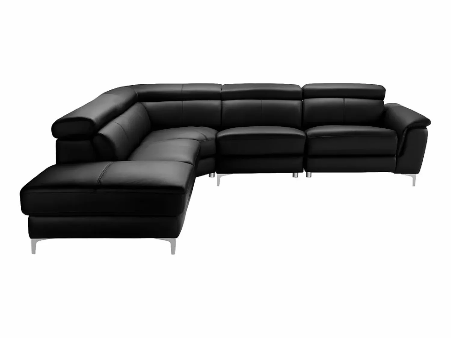 Sale Vente-unique Sofá rinconera relax de piel ángulo izquierdo SITIA Negro