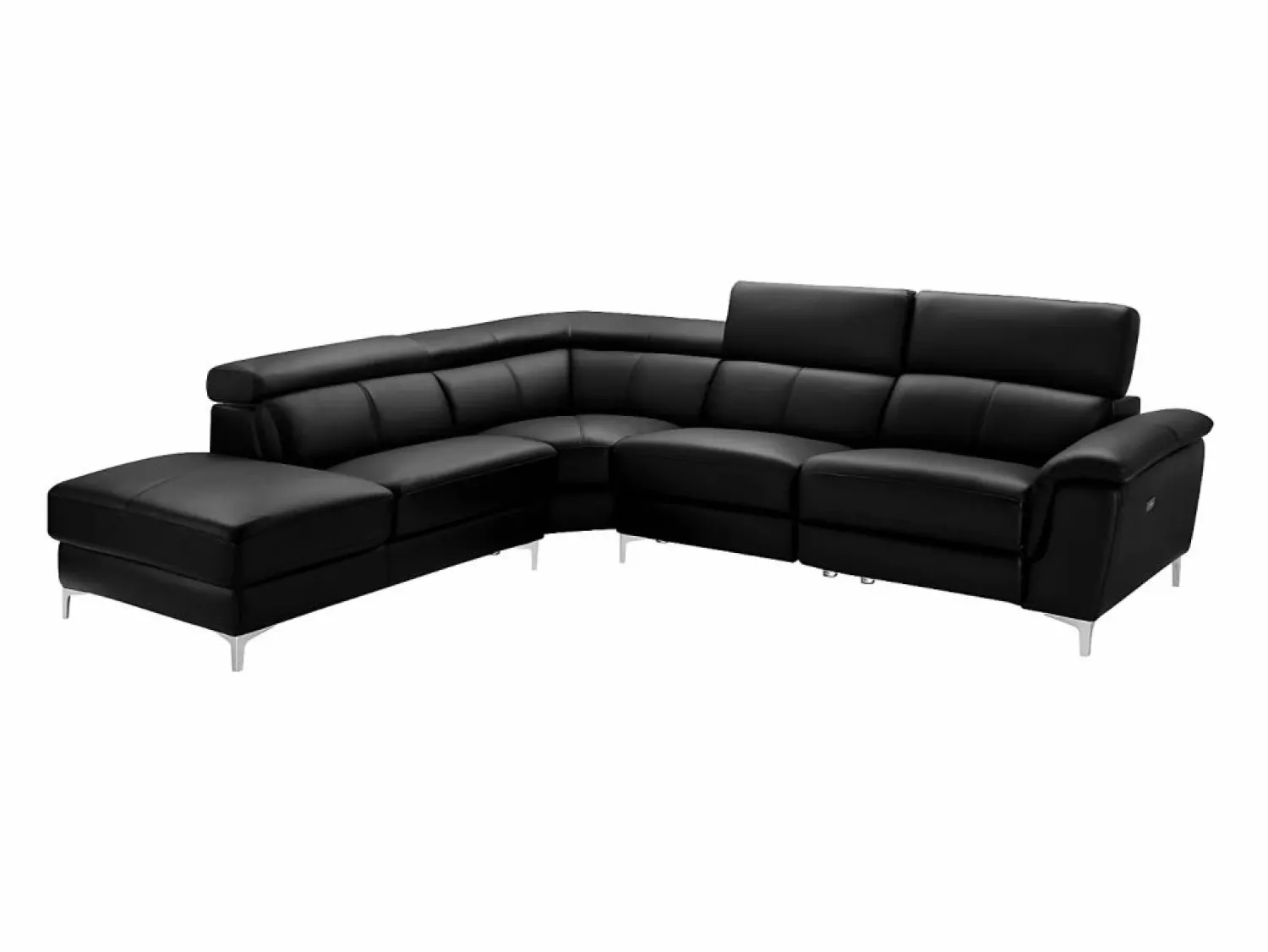 Sale Vente-unique Sofá rinconera relax de piel ángulo izquierdo SITIA Negro
