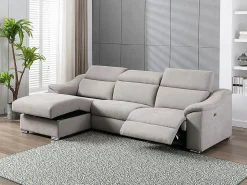 Vente-unique Sofá rinconera relax de tela - - Ángulo izquierdo - PEDRERA