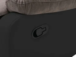 Vente-unique Sofá rinconera relax: manual gris y negro de microfibra y piel sintética TOLZANO