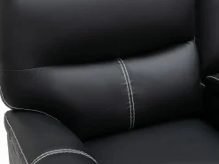 Vente-unique Sofá rinconera relax: manual de piel sintética negra CANBY