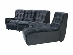 Sofá rinconera relax modular de terciopelo antracita ALFORD Sofá Vintage|Sofá Relax