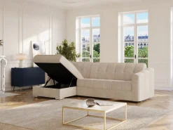 Online Sofá rinconera reversible de apertura rápida de tela colchón de 14 cm DARIELO Sofás Y Sillones