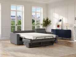 New Sofá rinconera reversible convertible tipo italiano en tela gris - Cama 160 cm VIZIR Sofás Y Sillones