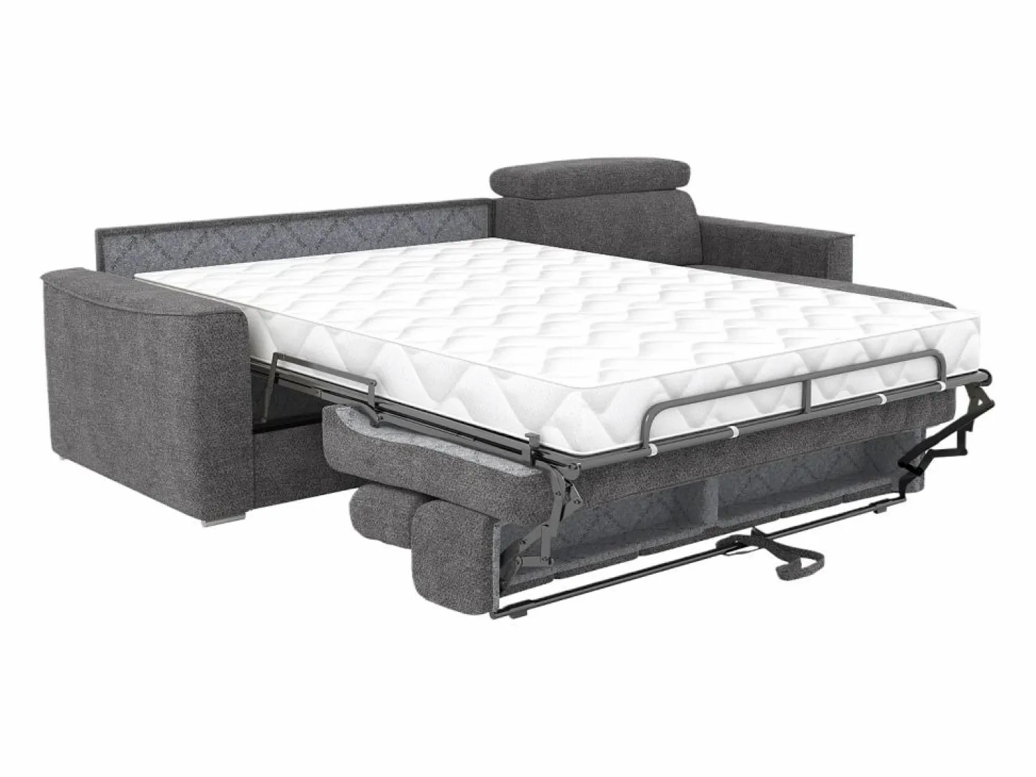 New Sofá rinconera reversible convertible tipo italiano en tela gris - Cama 160 cm VIZIR Sofás Y Sillones