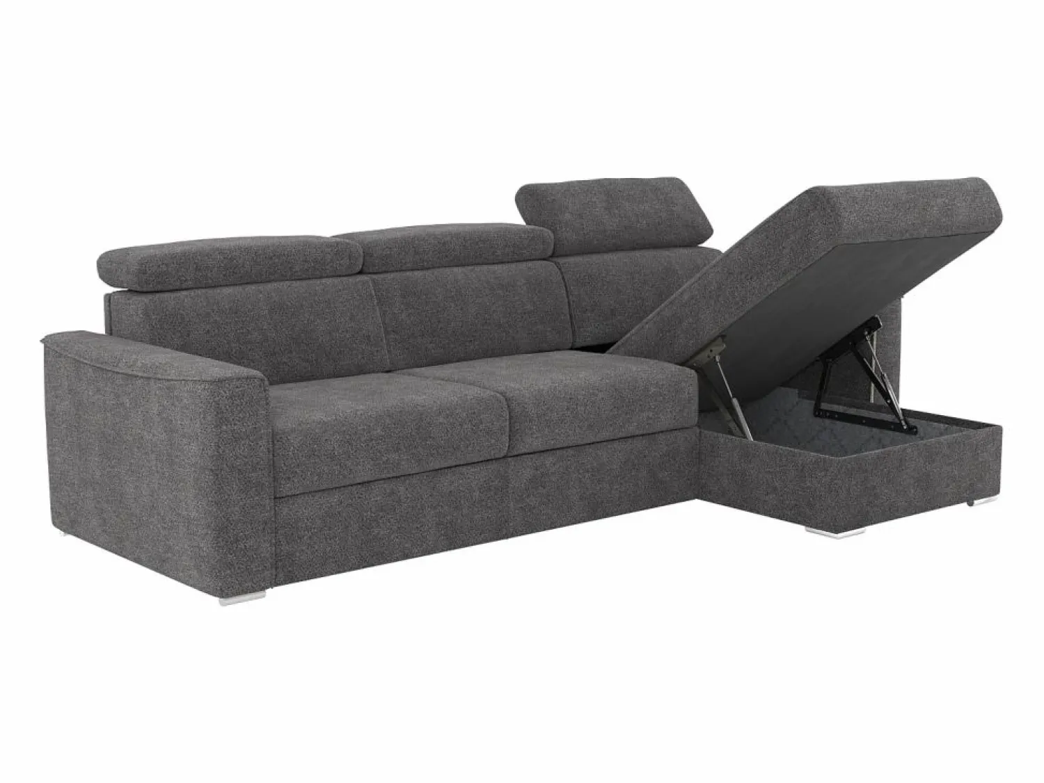 New Sofá rinconera reversible convertible tipo italiano en tela gris - Cama 160 cm VIZIR Sofás Y Sillones