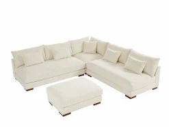 Hot Sofá rinconera reversible y puf de pana SPERONE de Pascal Morabito Sofá Modular