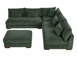 Discount Vente-unique Sofá rinconera reversible y puf de pana SPERONE de Pascal Morabito Verde