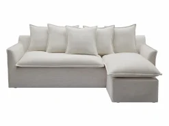 Outlet Sofá rinconera reversible de tela beige jaspeada PENIOLA de Todos Los Sofás|Sofá Rinconera