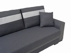 Hot Sofá rinconera reversible de tela y cuero sintético antracita GIANY II Sofás De Piel Sintética