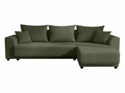Outlet Vente-unique Sofá rinconera reversible de pana verde NESSARO Caqui