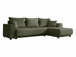 Outlet Vente-unique Sofá rinconera reversible de pana verde NESSARO Caqui