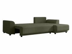 Outlet Vente-unique Sofá rinconera reversible de pana verde NESSARO Caqui
